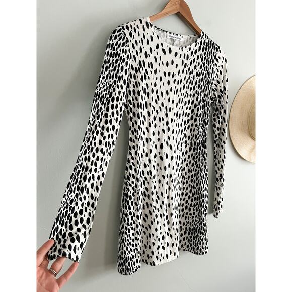 Reformation | Kenmare Long Sleeve Knit Minidress In Cheetah | Sz S - Picture 3 of 8